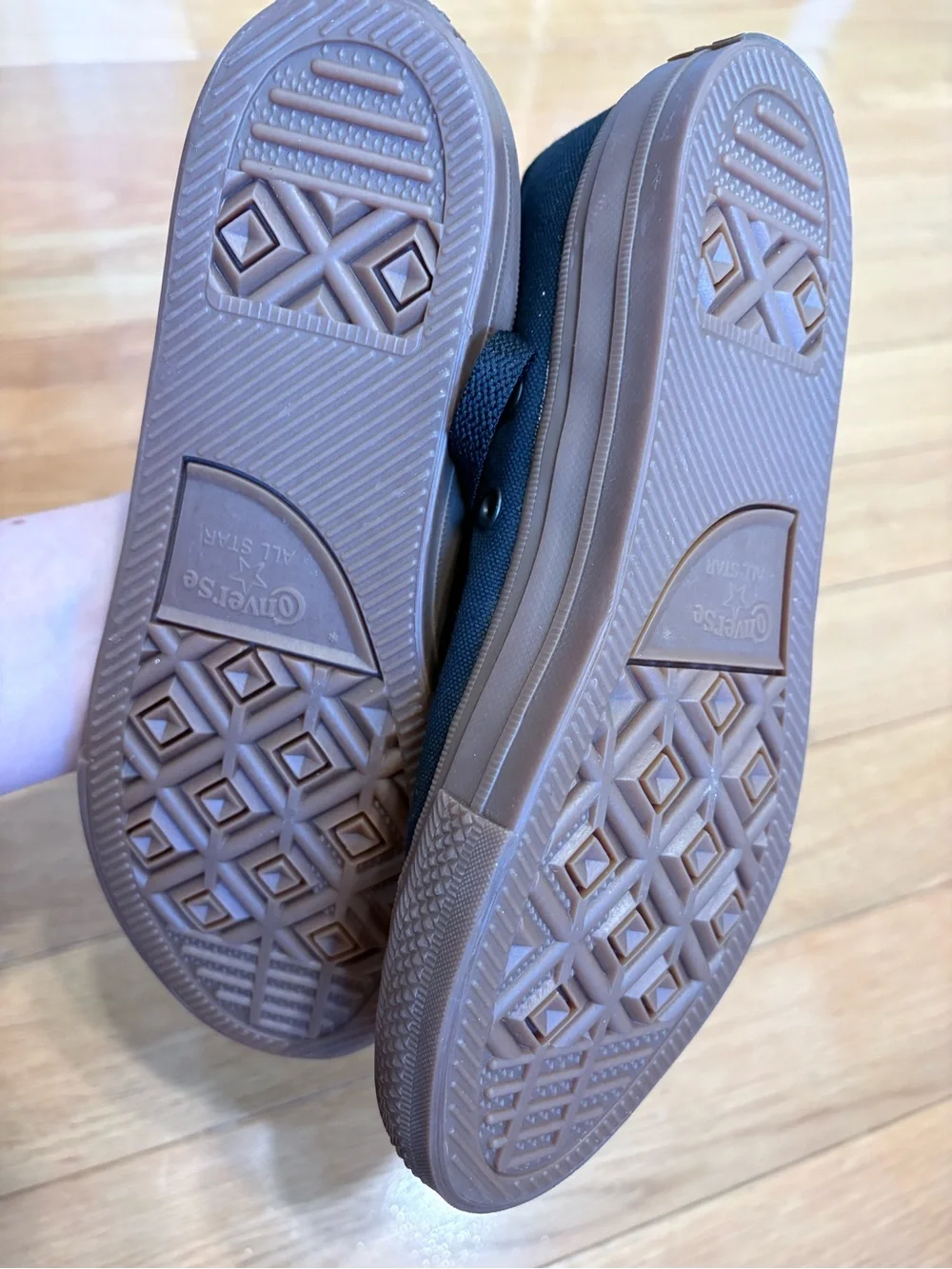 Converse Kids Black High-Top Sneakers with Brown Sole